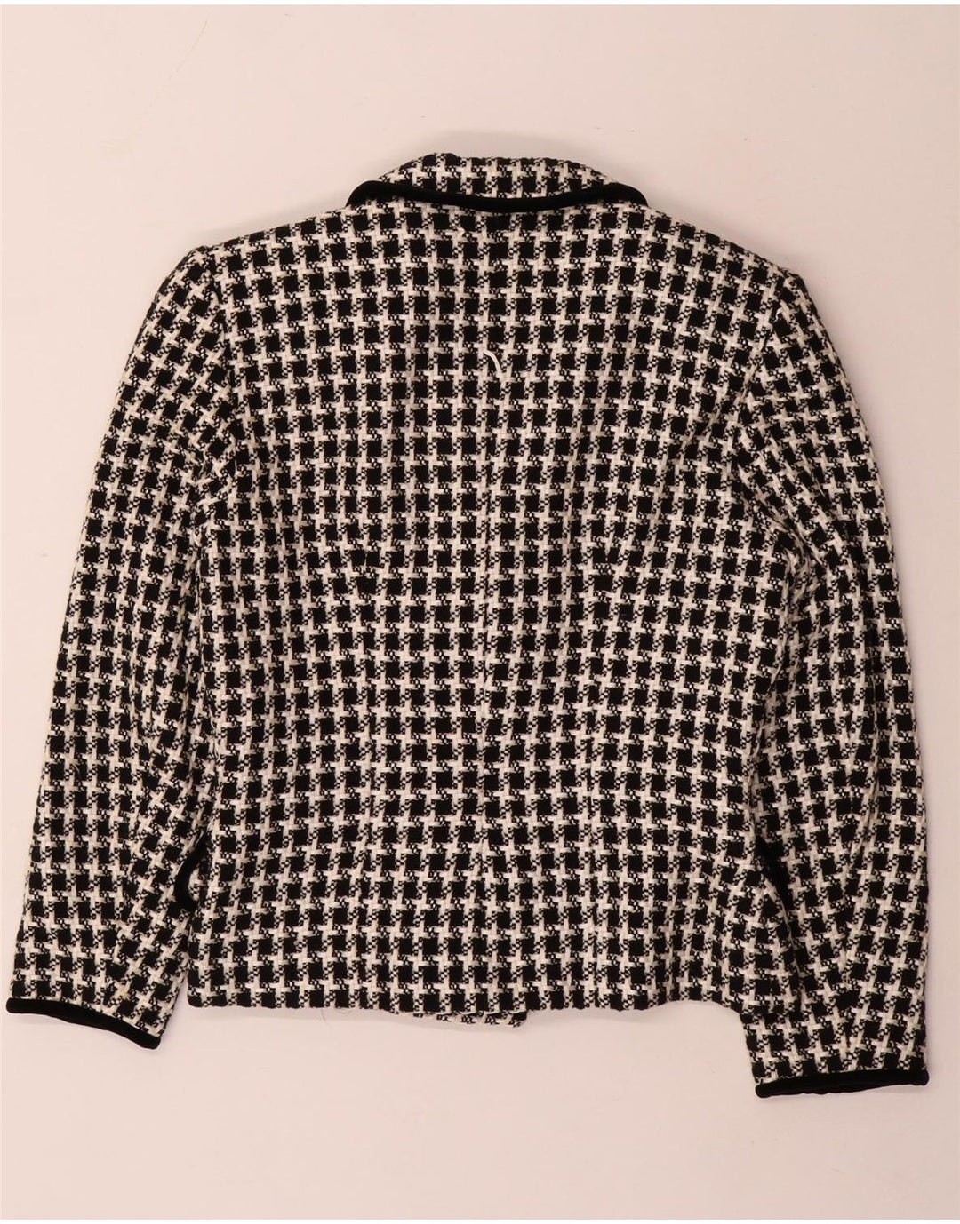 Vintage γυναικείο διπλό μπουφάν Blazer UK 14 Medium Black Houndstooth