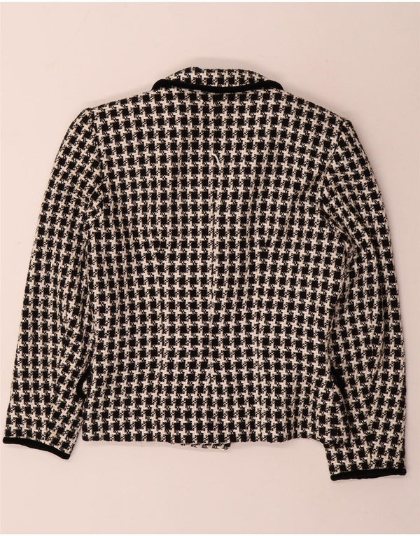Vintage γυναικείο διπλό μπουφάν Blazer UK 14 Medium Black Houndstooth
