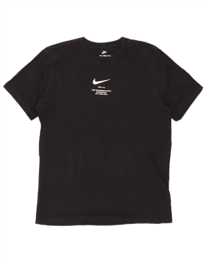 Ανδρικό μπλουζάκι Nike Swoosh Graphic Μπλουζάκι μεσαίο μαύρο βαμβακερό