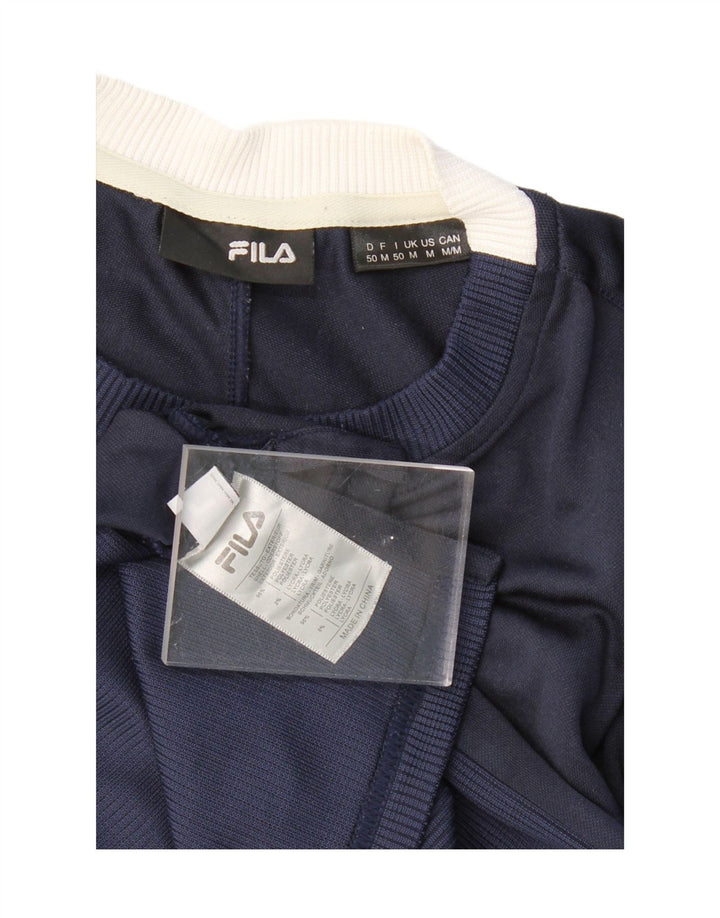 FILA Mens T-Shirt Top Medium Navy Blue Polyester Vintage Fila and Second-Hand Fila from Messina Hembry 