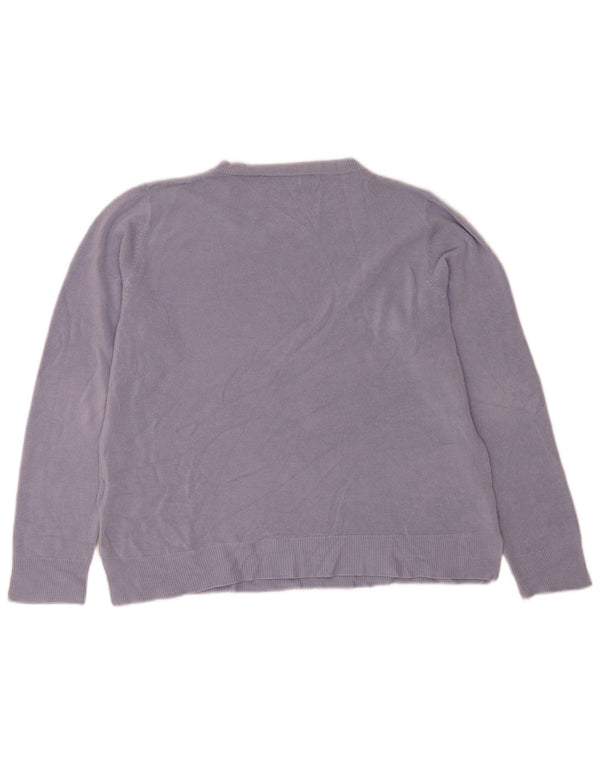 Marks & Spencer Γυναικείο πουλόβερ με λαιμό σκάφος UK 18 XL Μωβ ακρυλικό