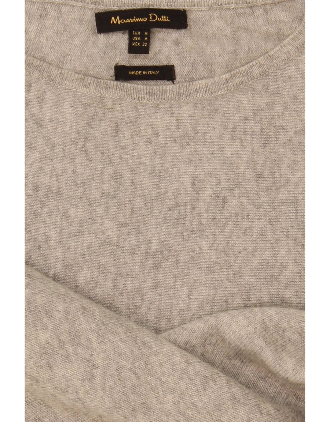 Massimo Dutti Γυναικείο πουλόβερ με λαιμόκαυστο UK 14 Medium Grey Flecked