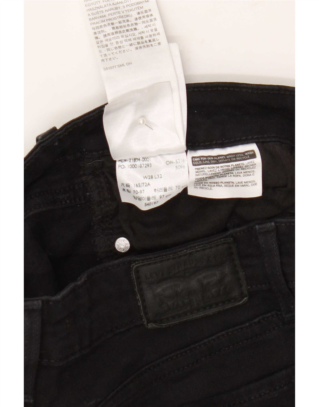 Levi's Womens 714 Straight Jeans W28 L32 Μαύρο βαμβακερό