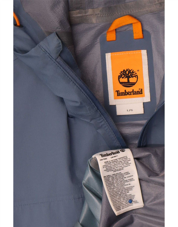 Ανδρικό μπουφάν βροχής με κουκούλα Timberland UK 40 Large Blue Nylon