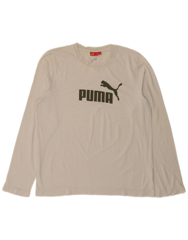 Ανδρικό γραφικό τοπ Puma μακρυμάνικο XL λευκό