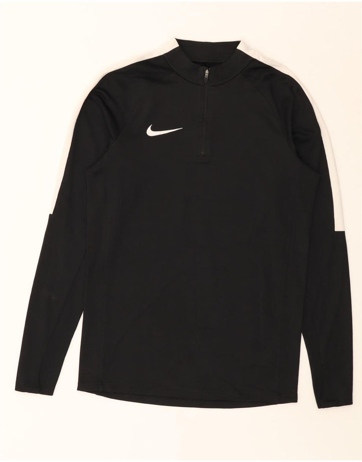 Ανδρική φόρμα πουλόβερ με φερμουάρ Dri Fit NIKE Top Small Black Colourblock