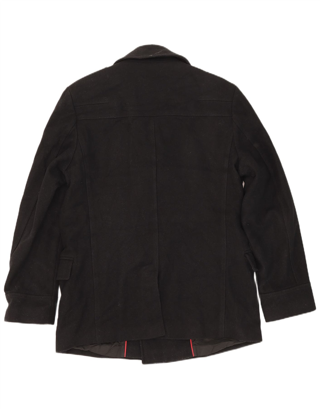 Ανδρικό παλτό μπιζελιού Hugo Boss UK 44 2XL Μαύρο παρθένο μαλλί