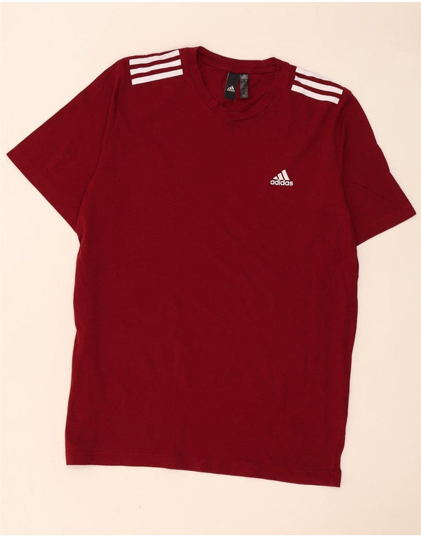 Ανδρικό T-Shirt Adidas Top μεγάλο μπορντό βαμβακερό