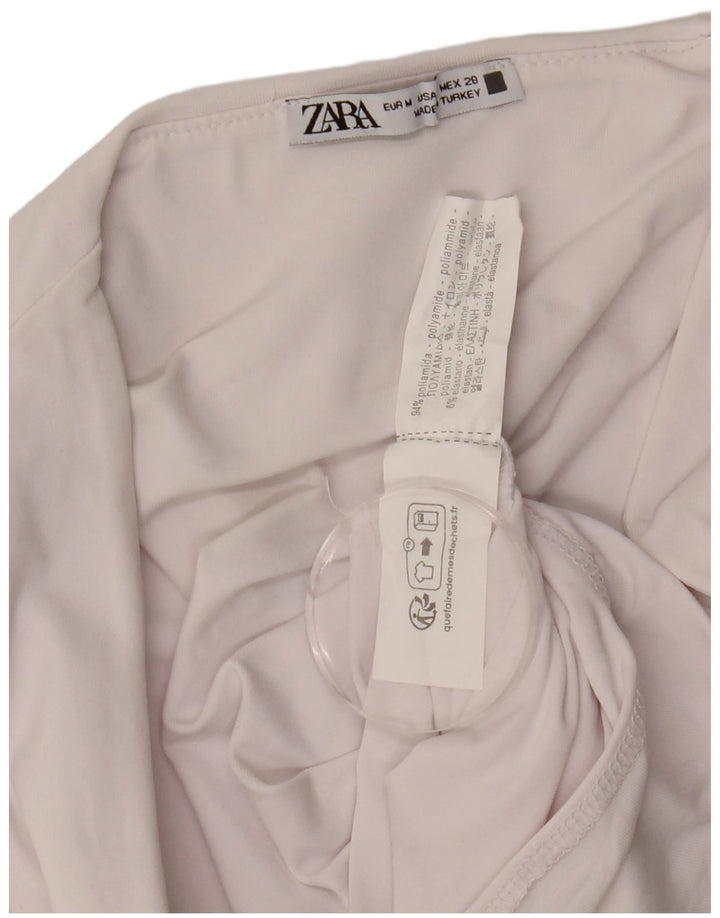 Zara γυναικείο αμάνικο κορμάκι UK 12 Medium White Polyamide
