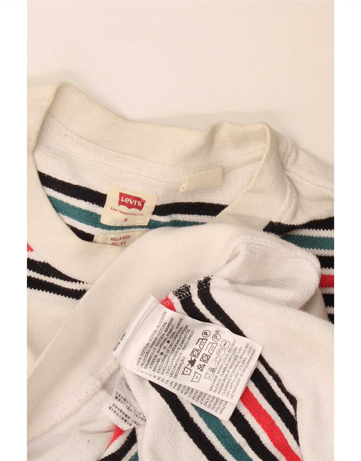 Ανδρικό φούτερ Levi's Relaxed Jumper Μικρό λευκό ριγέ βαμβακερό