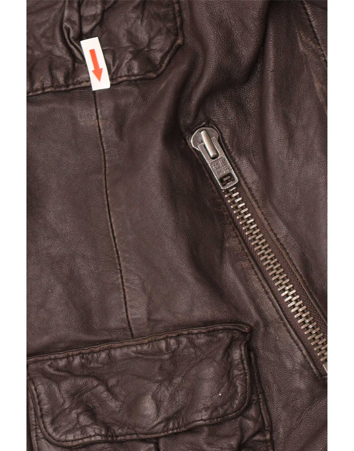 Ανδρικό δερμάτινο τζάκετ Superdry Military UK 42 XL Brown