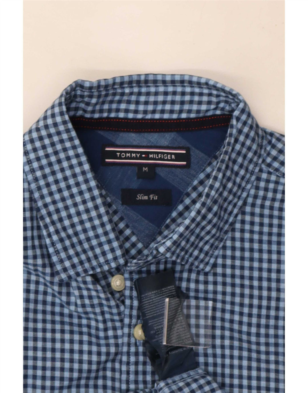 Ανδρικό πουκάμισο Tommy Hilfiger Slim Fit Medium Blue Gingham Cotton