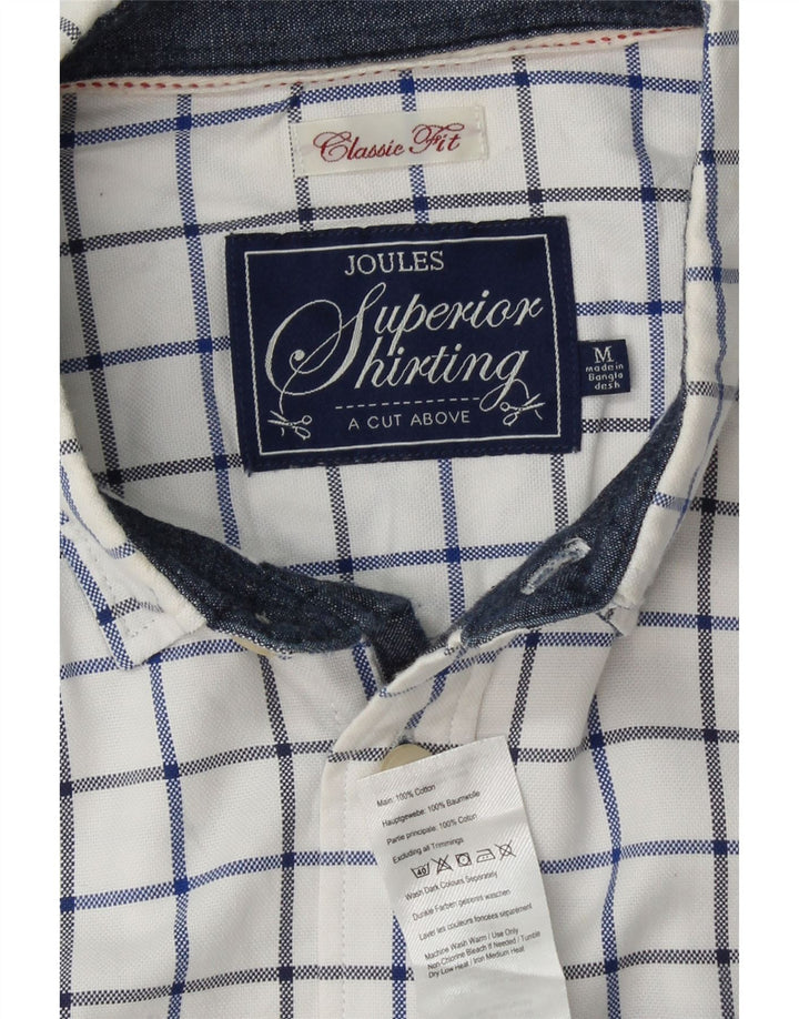 Ανδρικό πουκάμισο JOULES Classic Fit, μεσαίο λευκό βαμβακερό