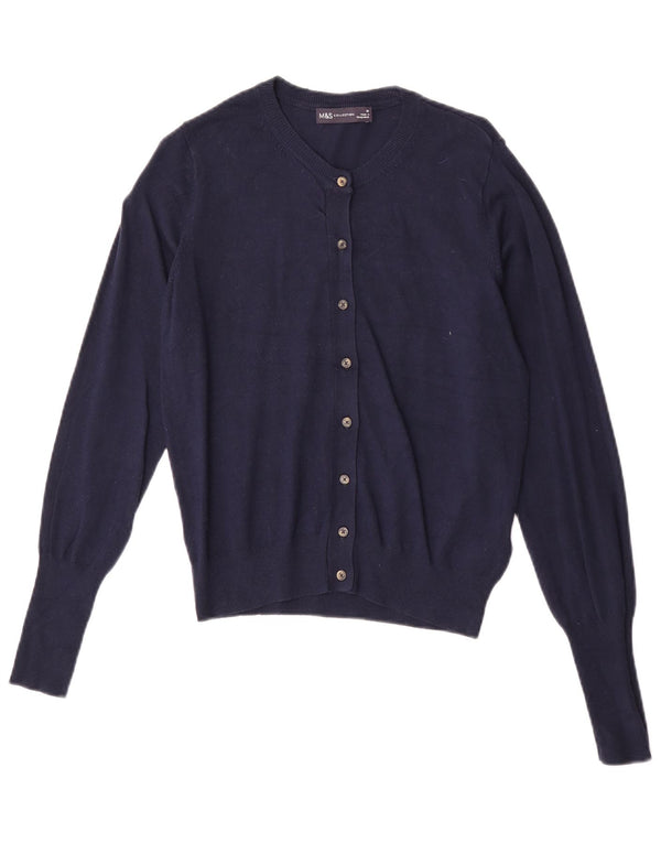 Marks & Spencer Γυναικεία ζακέτα πουλόβερ UK 10 Small Navy Blue Viscose