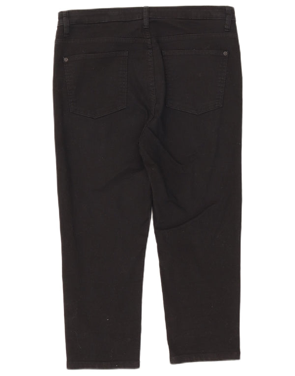 Marks & Spencer Womens Cropped Jeans UK 14 Large W32 L20 Black Cotton