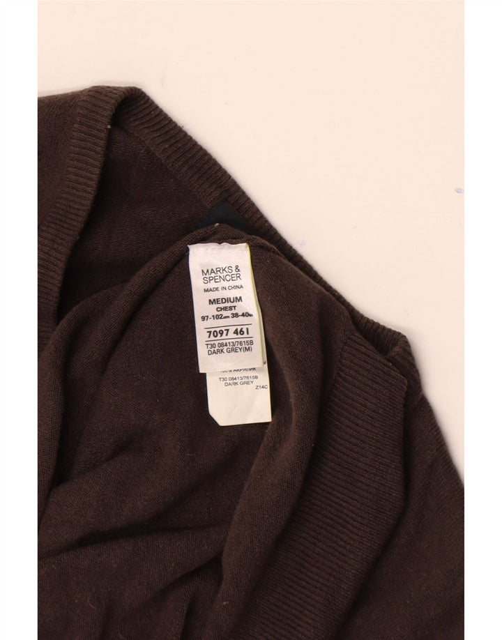Ανδρικό πουλόβερ Marks & Spencer Blue Harbor με V-Neck Jumper Μεσαίο καφέ