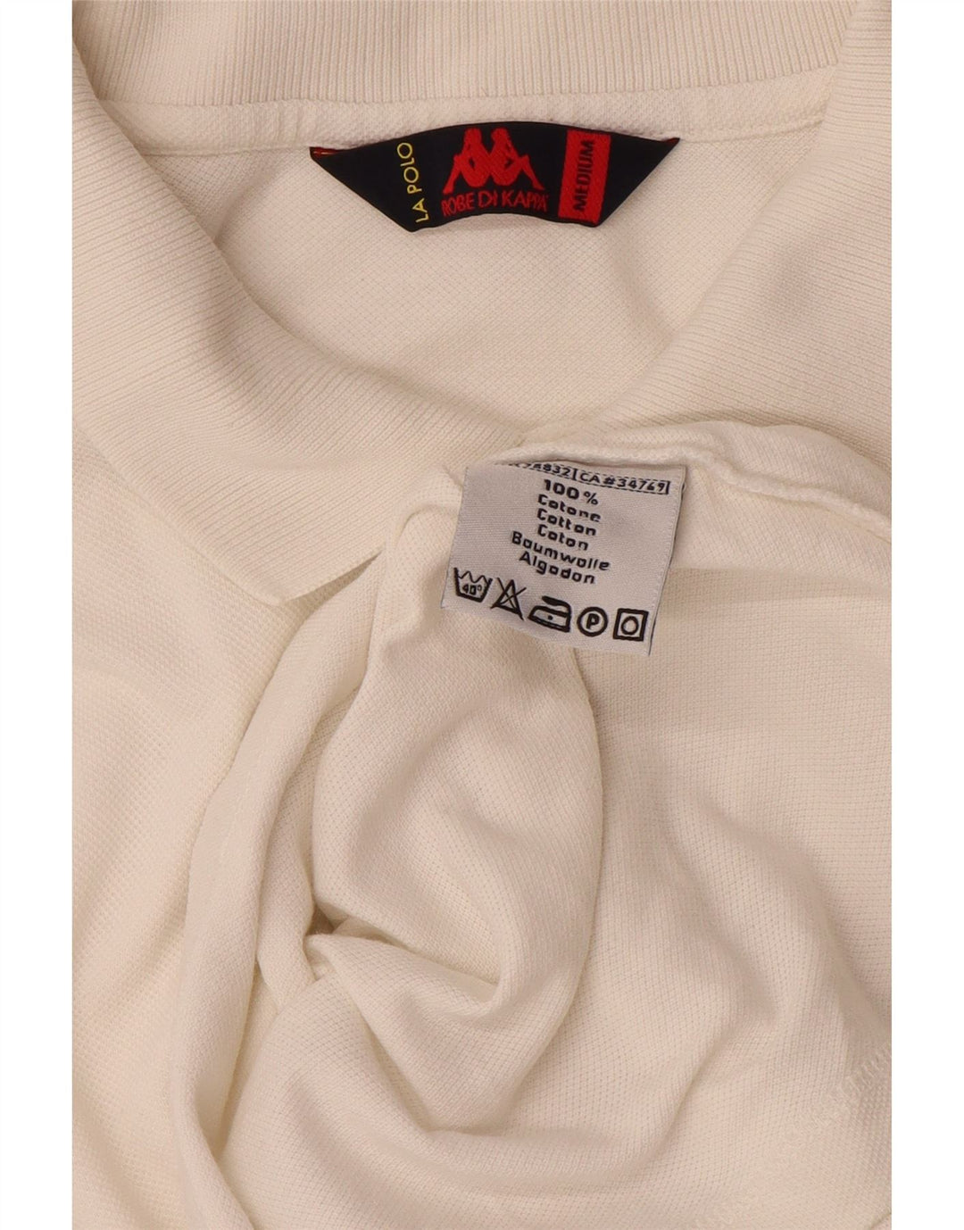 Ανδρικό μπλουζάκι πόλο KAPPA, μεσαίο λευκό βαμβακερό