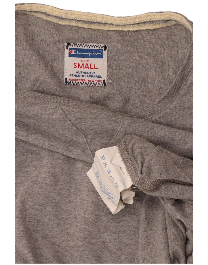 Champion Womens Oversized Top μακρυμάνικο UK 10 Small Grey Cotton