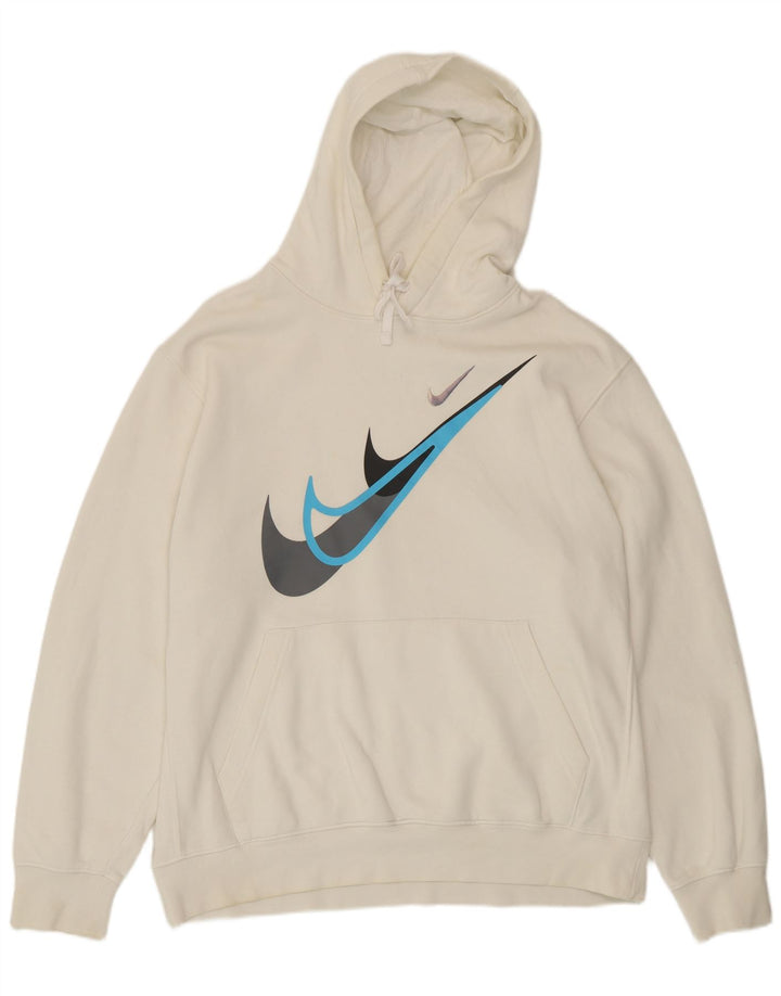 Ανδρικό γραφικό κουκούλα Nike, μεγάλο λευκό βαμβακερό