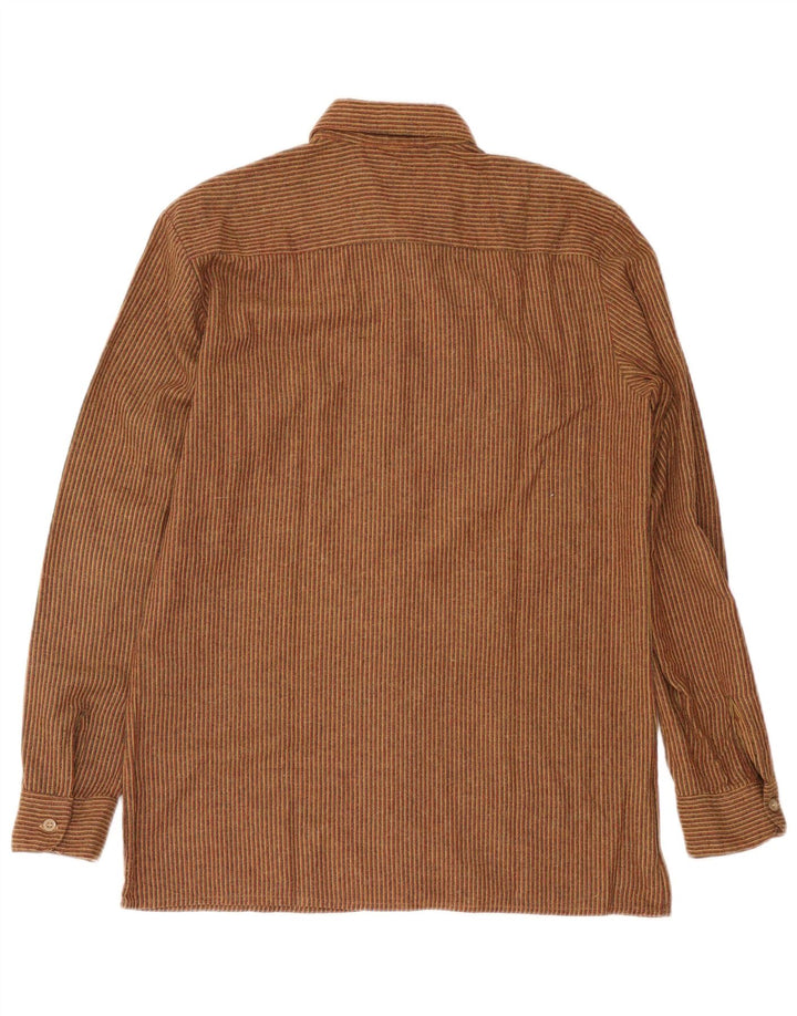 NORTONS Ανδρικό Φανελένιο Πουκάμισο IT 50 Μεσαίου καφέ ρίγες