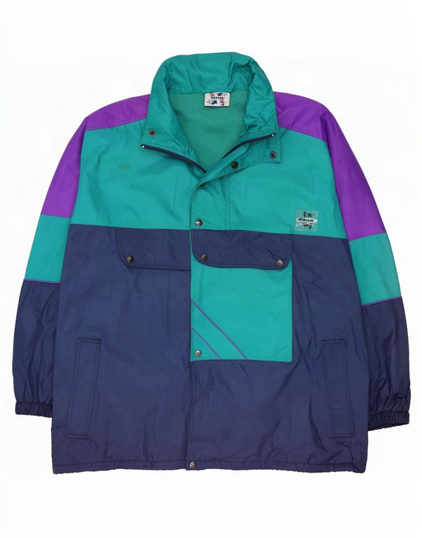 Master Ανδρική φόρμα με κουκούλα Top Jacket XL Blue Colorblock Nylon