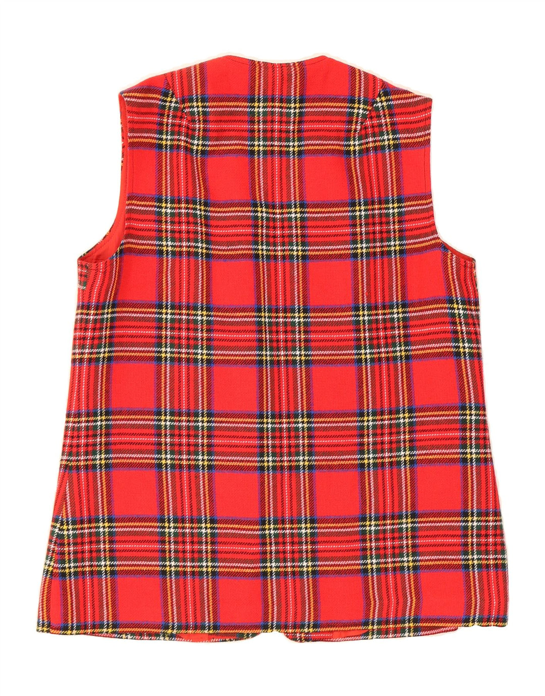 VINTAGE Womens Gilet IT 42 Medium Red Check Acrylic Vintage Vintage and Second-Hand Vintage from Messina Hembry 