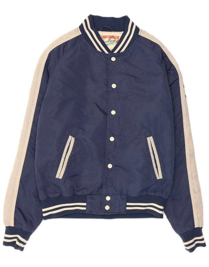 Replay Ανδρικό γραφικό τζάκετ Varsity UK 40 Large Navy Blue Colourblock