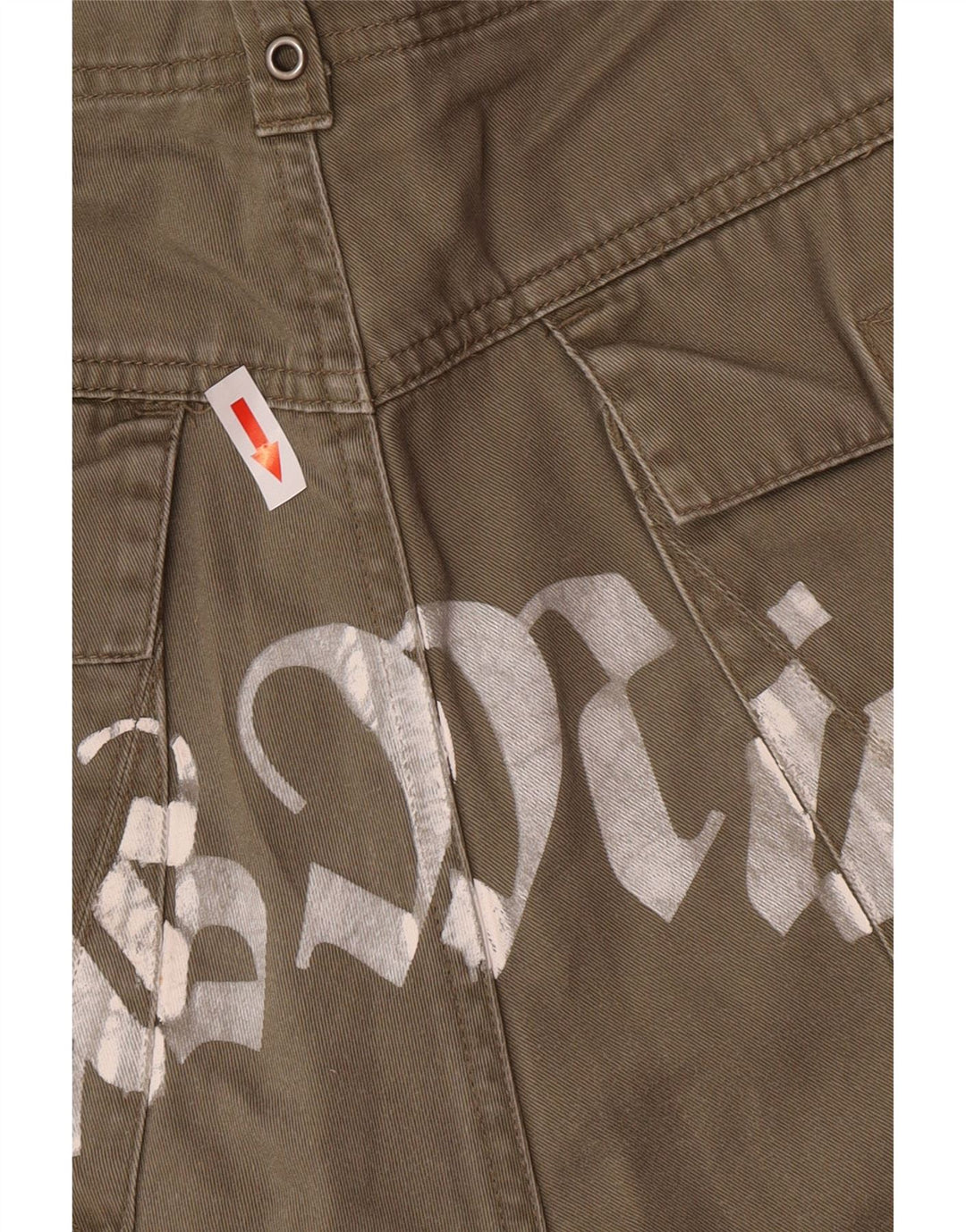 Ανδρικό Vintage Graphic Σορτς Cargo Μεγάλο W34 Χακί Βαμβακερό