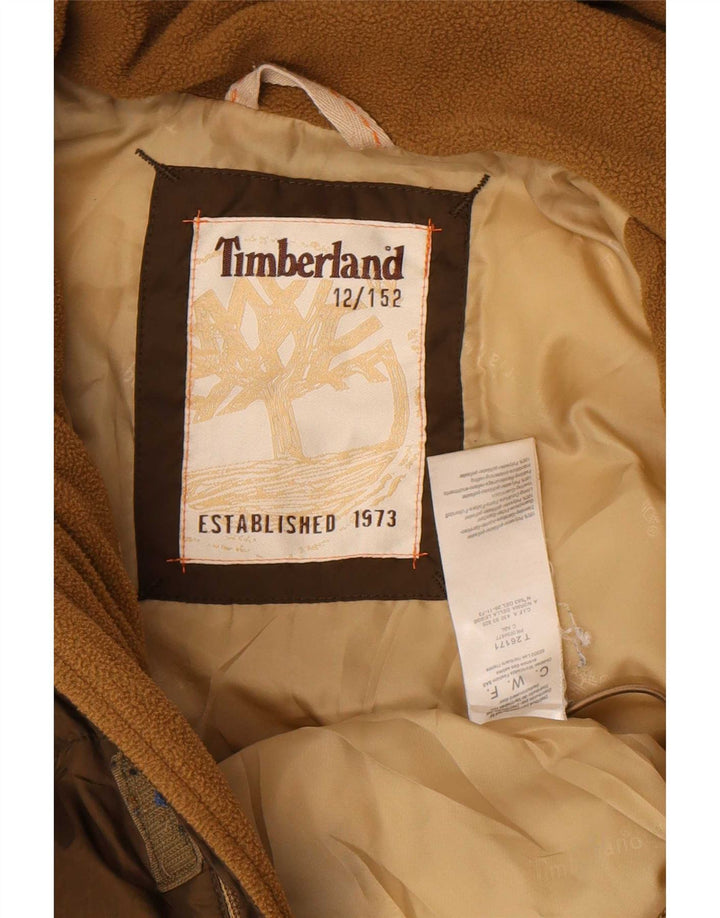 Μπουφάν Timberland Boys Hooded Graphic Padded Jacket 11-12 Years Brown Polyester