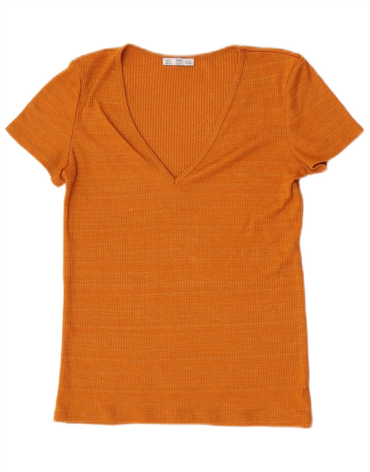 Zara Γυναικείο T-Shirt Top UK 10 Small Orange