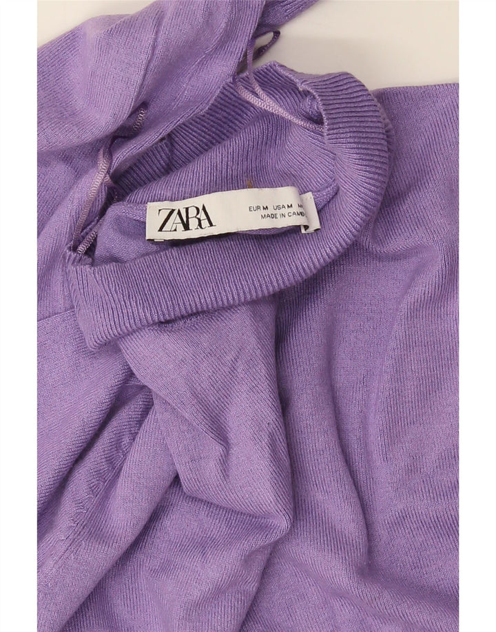 Zara Γυναικείο πουλόβερ με λαιμό χελώνα UK 12 Medium Purple