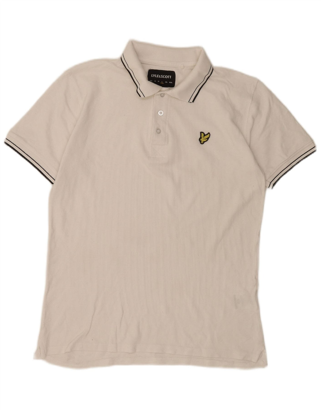 Lyle & Scott Ανδρικό πουκάμισο πόλο μεγάλο λευκό βαμβακερό ριγέ