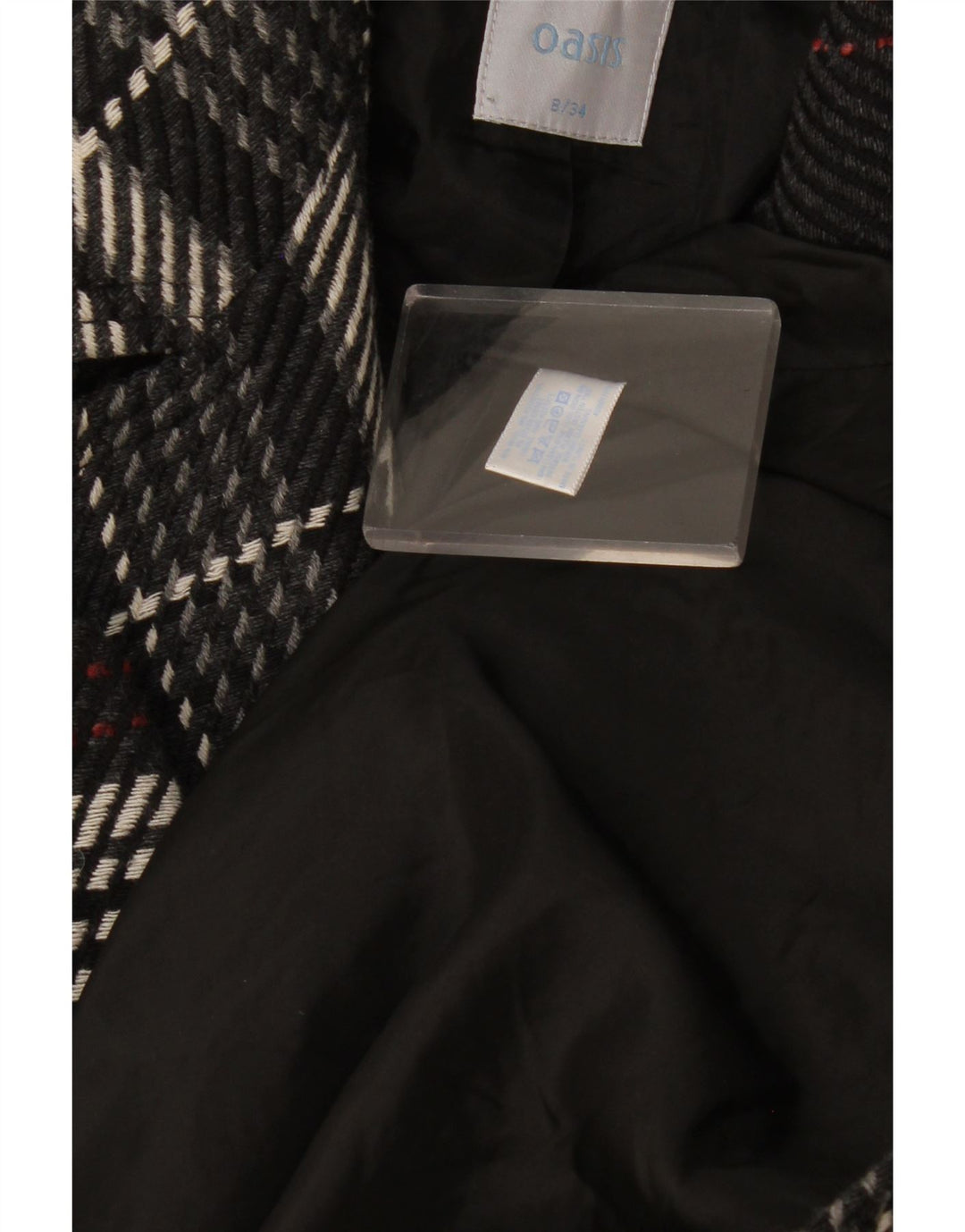 Γυναικείο παλτό Oasis UK 8 Small Black Check Wool