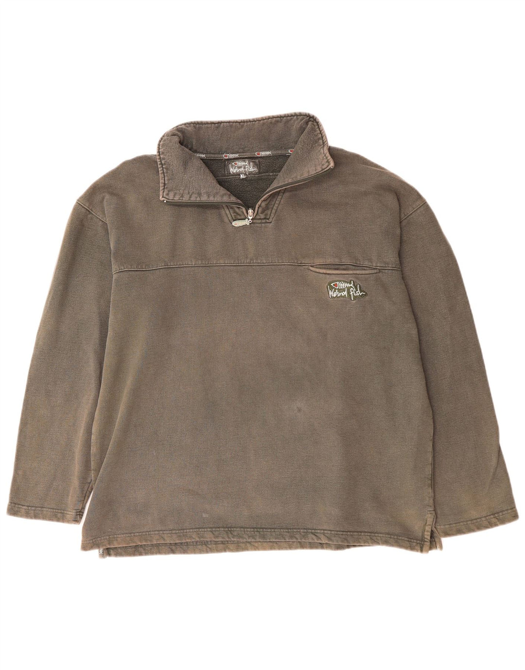 WEIRD FISH Ανδρικό φούτερ με φερμουάρ Jumper XL Γκρι βαμβακερό