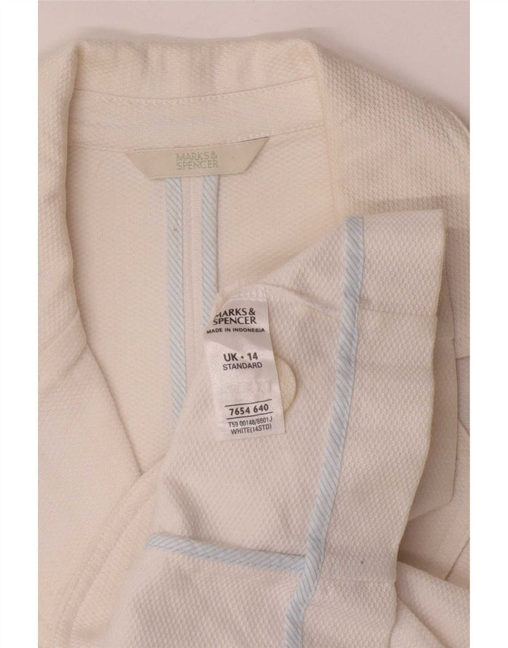 Marks & Spencer Γυναικείο 3/4 μανίκι 2 κουμπιά σακάκι μπλέιζερ UK 14 μεσαίο λευκό