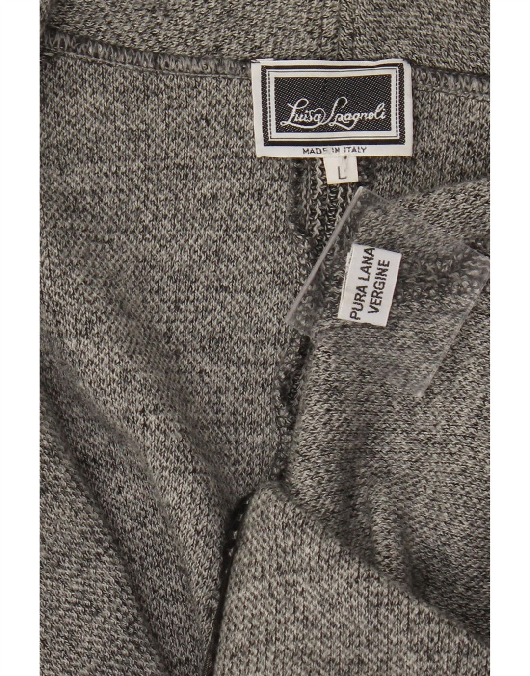 Luisa Spagnoli γυναικείο σακάκι 2 κουμπιών UK 14 μεγάλο γκρι παρθένο μαλλί