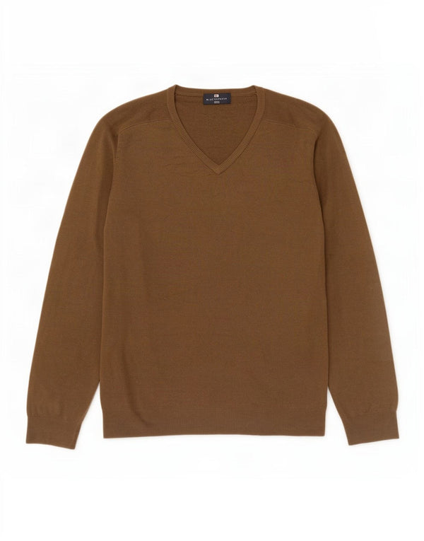 Ανδρικό πουλόβερ Marks & Spencer Blue Harbor με V-Neck Jumper XL Καφέ ακρυλικό