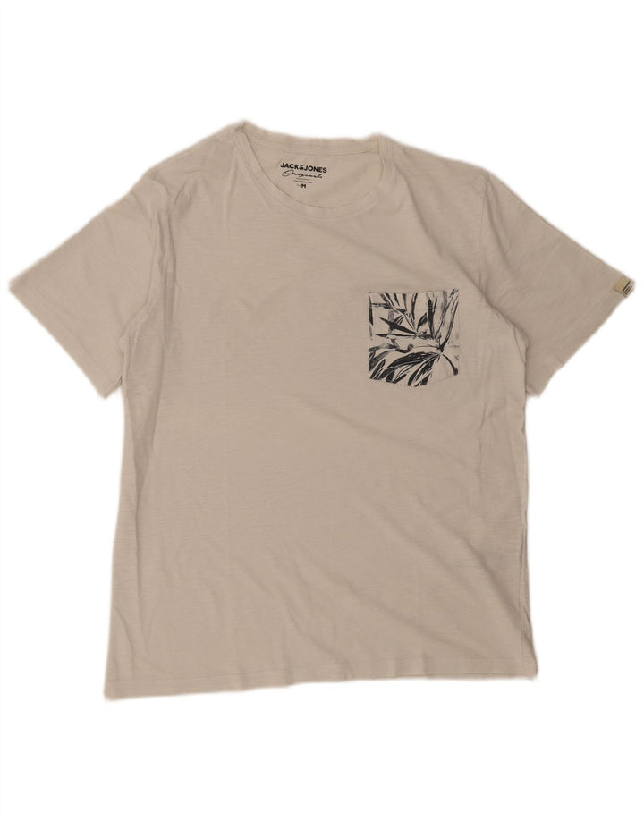 Ανδρικό T-Shirt JACK & JONES Τοπ μεσαίο λευκό φλοράλ βαμβακερό