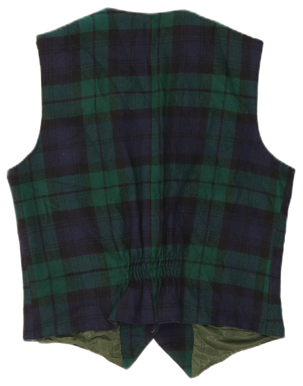 Vintage γυναικείο γιλέκο IT 46 Large Green Check Wool