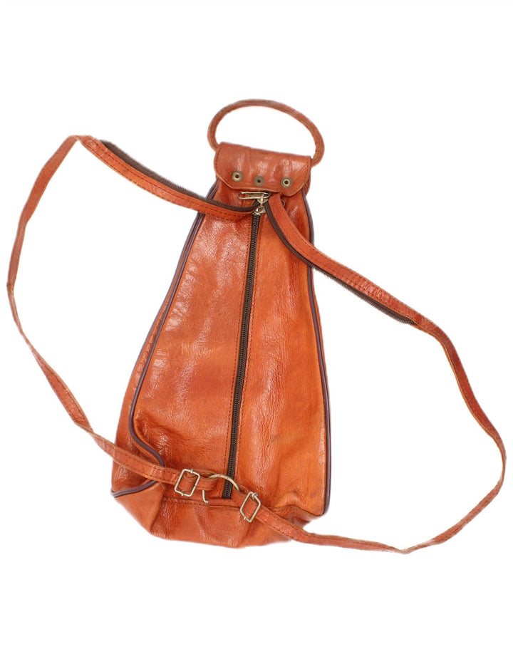 Vintage γυναικείο δερμάτινο σακίδιο πλάτης One Size L8 καφέ