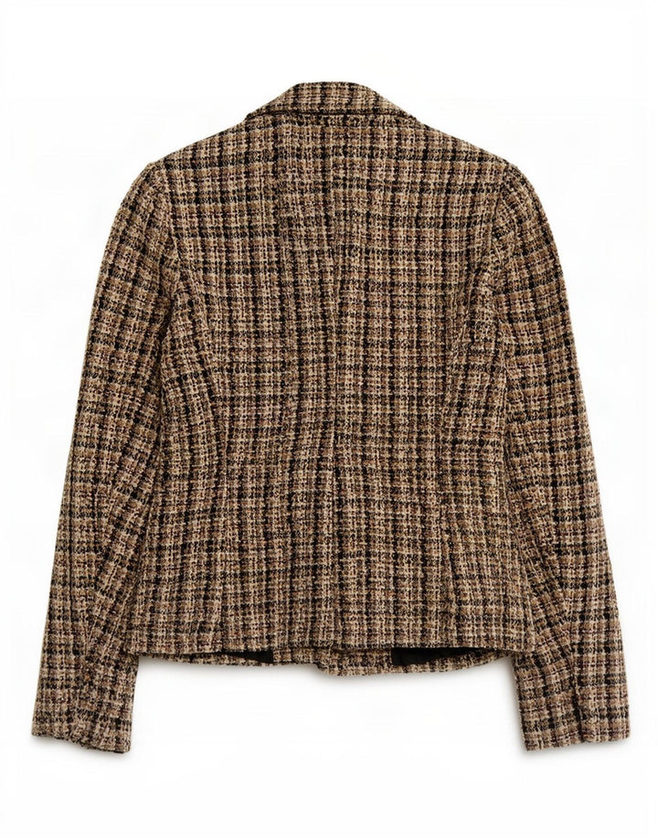 Zara Γυναικείο σακάκι blazer 5 κουμπιών UK 12 μεσαίο πολύχρωμο τσεκ