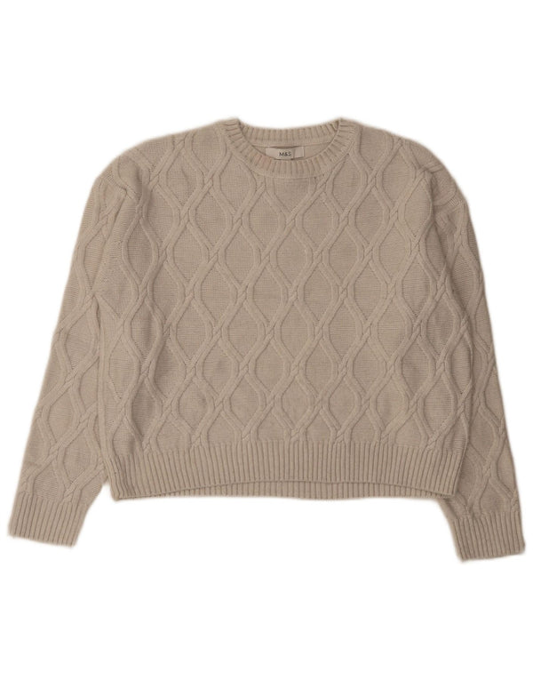 Γυναικείο πουλόβερ Marks & Spencer Loose Fit Crew Neck Jumper UK 14 Medium Beig