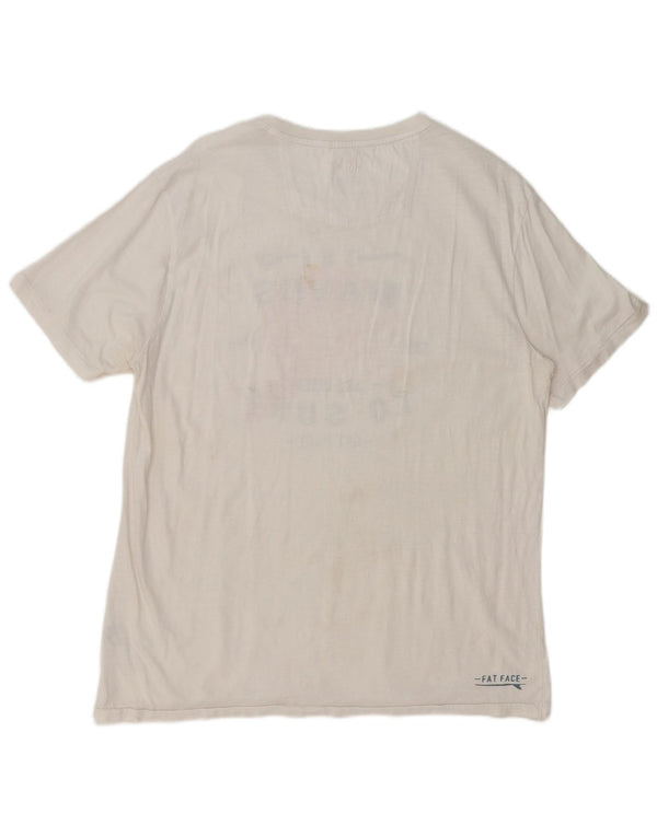 Ανδρικό γραφικό T-Shirt Fat Face Top μεγάλο λευκό βαμβακερό