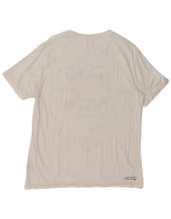 Ανδρικό γραφικό T-Shirt Fat Face Top μεγάλο λευκό βαμβακερό