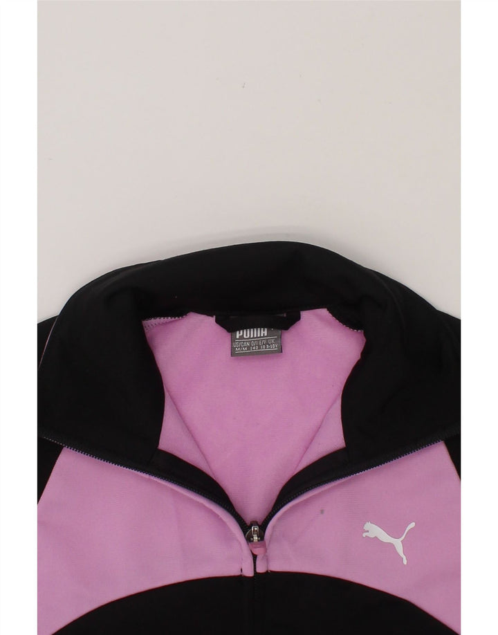 PUMA Girls Graphic Tracksuit Top Jacket 9-10 Years Medium  Black Vintage Puma and Second-Hand Puma from Messina Hembry 