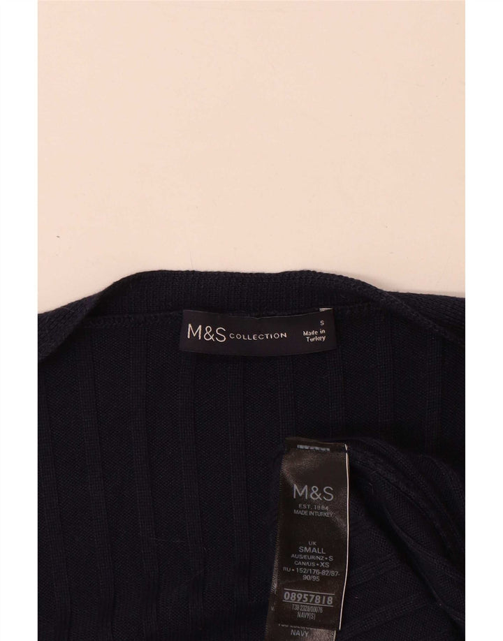 Marks & Spencer Γυναικείο πουλόβερ Longline Cardigan UK 10 Small Navy Blue