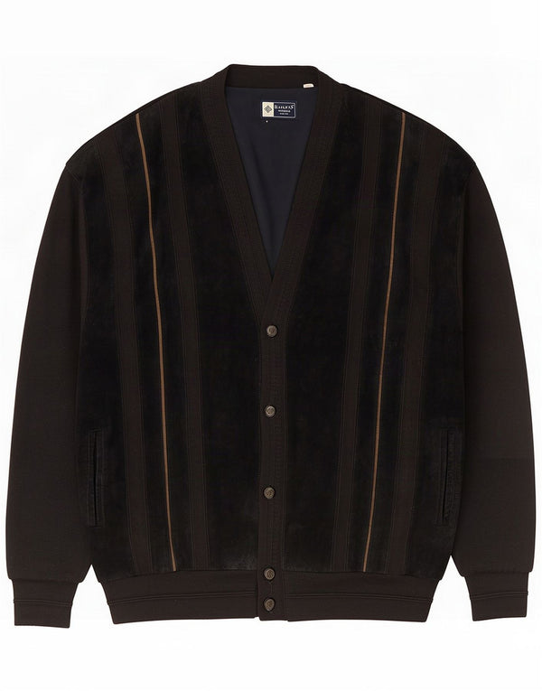 Baileys Ανδρικό πουλόβερ ζακέτα Loose Fit 3XL Black Acrylic