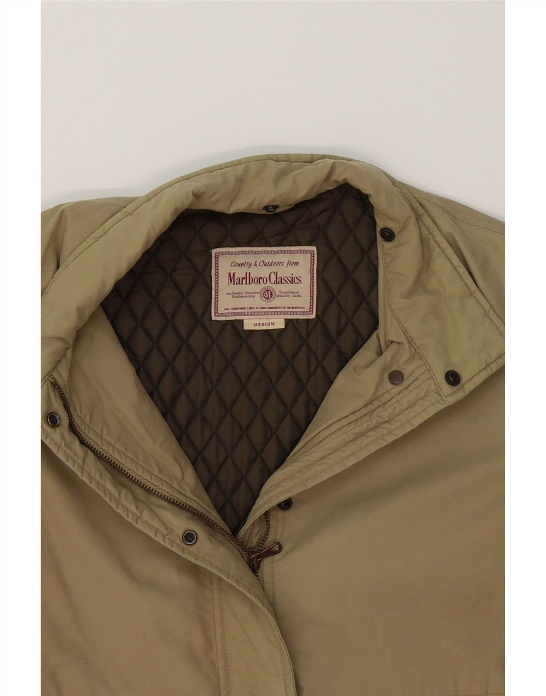 MARLBORO CLASSICS Womens Windbreaker Jacket UK 14 Medium Beige Polyamide Vintage Marlboro Classics and Second-Hand Marlboro Classics from Messina Hembry 
