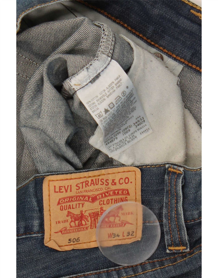 Levi's Mens 506 Straight Jeans W34 L32 Μπλε βαμβακερό