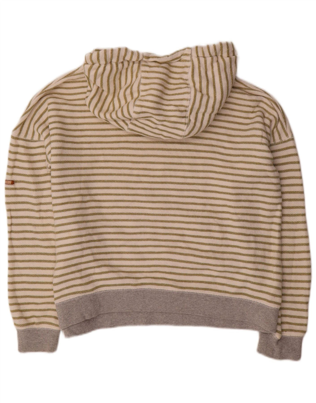 ROXY Γυναικείο μπλουζάκι με κουκούλα μεγάλου μεγέθους UK 16 Μεγάλο, σε ανοιχτό λευκό βαμβακερό ριγέ